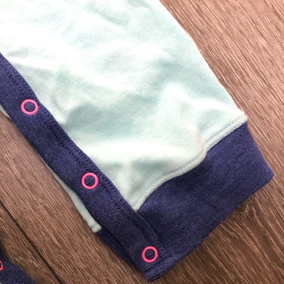 CLOUD ISLAND SHORT SLEEVE ROMPER BLUE 3-6MO - Picture 3 of 6